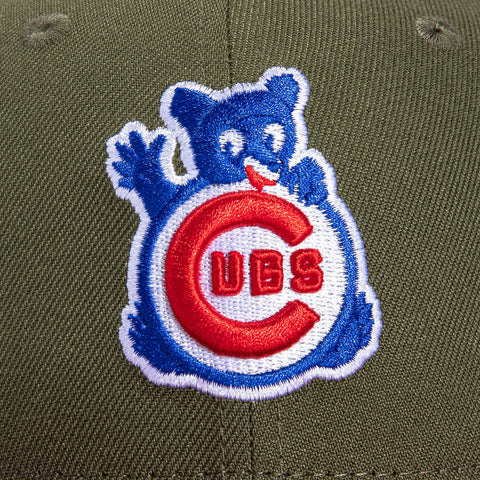 New Era 59Fifty Earthtone Chicago Cubs 1990 All Star Game Patch Alternate Hat - Olive, Cardinal