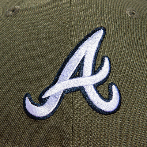 New Era 59Fifty Earthtone Atlanta Braves 1995 World Series Welcome to The Show Patch Hat - Olive, Cardinal