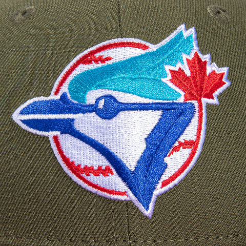 New Era 59Fifty Earthtone Toronto Blue Jays 10th Anniversary Patch Hat - Olive, Cardinal