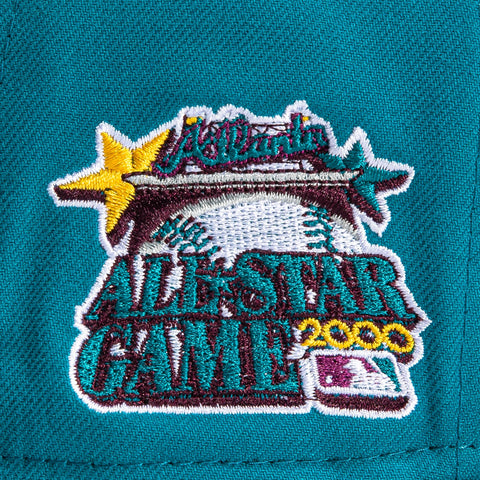 New Era 59Fifty Big Stripes Atlanta Braves 2000 All Star Game Patch Hat - Teal, Maroon