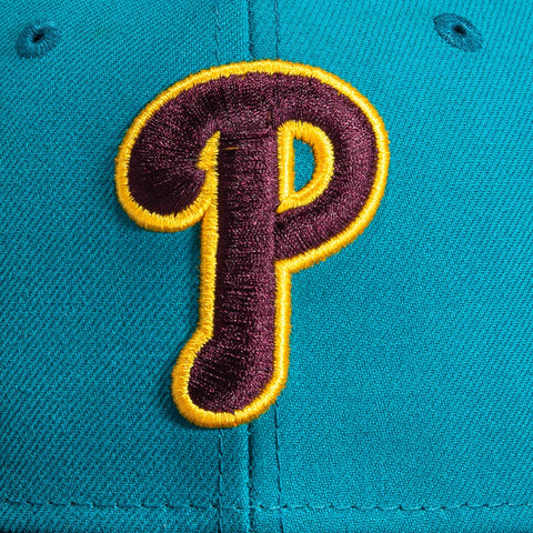 New Era 59Fifty Big Stripes Philadelphia Phillies 1996 All Star Game Patch Hat - Teal, Maroon