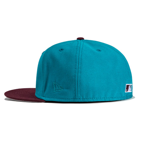 New Era 59Fifty Big Stripes St Louis Cardinals Logo Patch Hat - Teal, Maroon