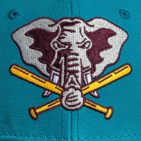 New Era 59Fifty Big Stripes Oakland Athletics 50th Anniversary Patch Hat - Teal, Maroon