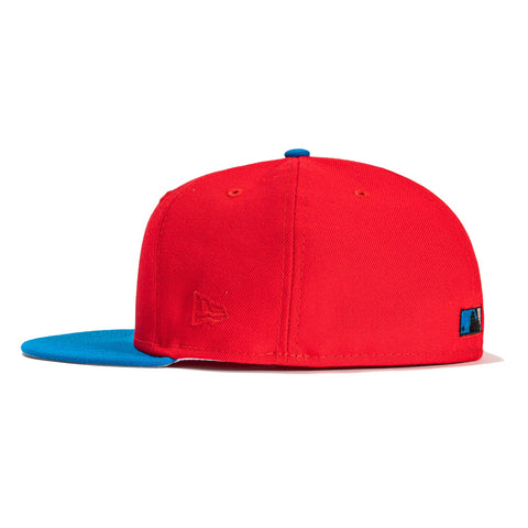 New Era 59Fifty Building Blocks San Francisco Giants 25th Anniversary Patch Word Hat - Red, Neon blue
