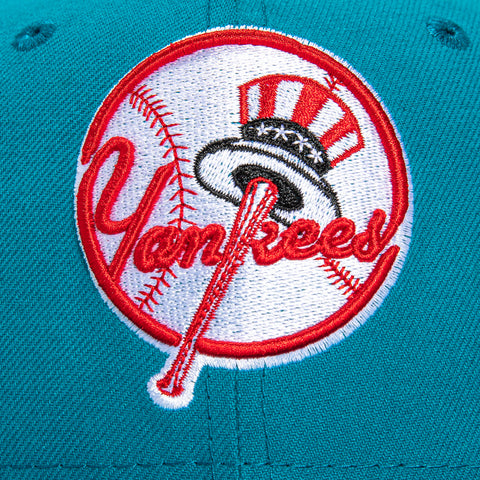 New Era 59Fifty Building Blocks New York Yankees 1956 World Series Patch Logo Hat - Teal