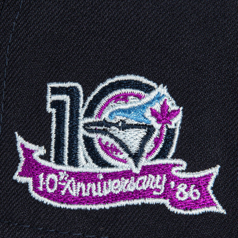 New Era 59Fifty Silk Icys Toronto Blue Jays 10th Anniversary Patch Hat - Navy