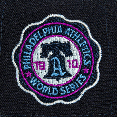New Era 59Fifty Silk Icys Philadelphia Athletics 1910 World Series Patch Hat - Navy