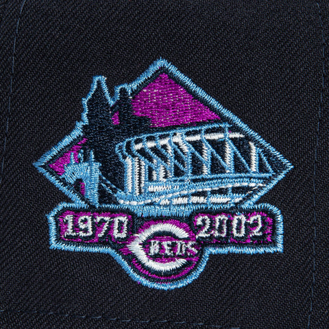New Era 59Fifty Silk Icys Cincinnati Reds 2002 Stadium Patch Hat - Navy