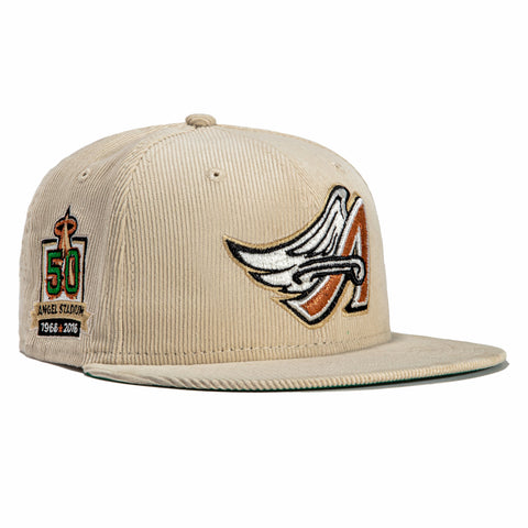 New Era 59Fifty Champagne Corduroy Los Angeles Angels 50th Anniversary Patch Hat - Tan