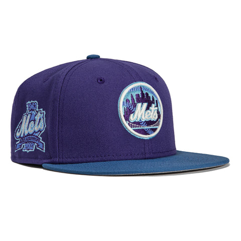 New Era 59Fifty Northern Lights New York Mets 40th Anniversary Patch Logo Hat - Purple, Indigo