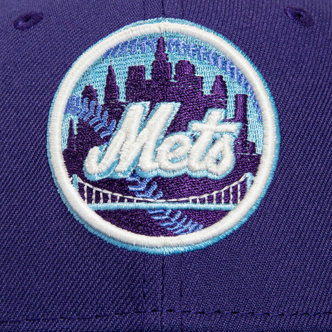 New Era 59Fifty Northern Lights New York Mets 40th Anniversary Patch Logo Hat - Purple, Indigo