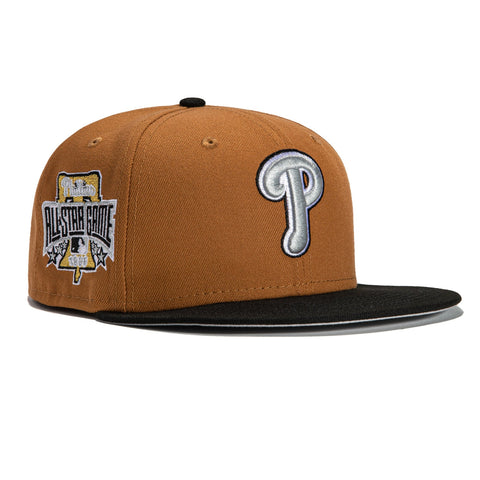 New Era 59Fifty Fitted Female Aux Pack Philadelphia Phillies 1996 All Star Game Patch Hat - Khaki, Black