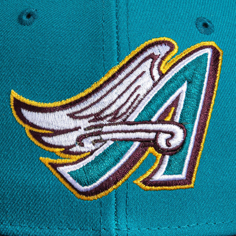 New Era 59Fifty Big Stripes Los Angeles Angels 50th Anniversary Patch Hat - Teal, Maroon