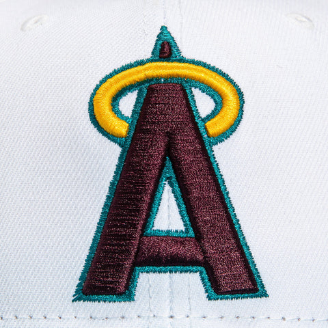 New Era 59Fifty Big Stripes Los Angeles Angels 35th Anniversary Patch Hat - White, Teal