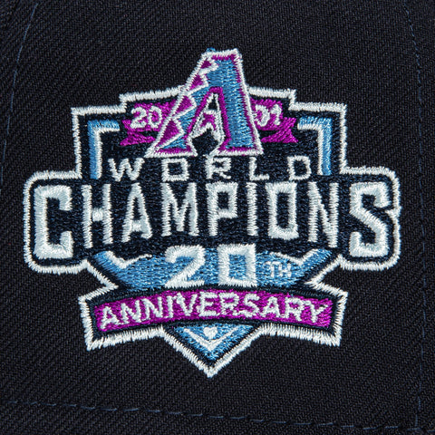 New Era 59Fifty Silk Icys Arizona Diamondbacks 20th Anniversary Champions Patch Word Hat - Navy