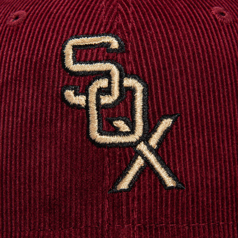 New Era 59Fifty Merlot Corduroy Chicago White Sox 95th Anniversary Patch Hat - Maroon