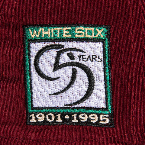 New Era 59Fifty Merlot Corduroy Chicago White Sox 95th Anniversary Patch Hat - Maroon