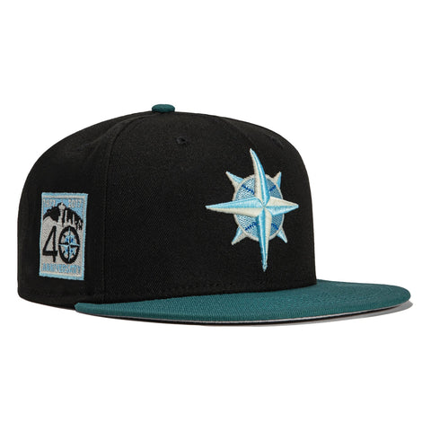 New Era 59Fifty Northern Lights Seattle Mariners 40th Anniversary Patch Alternate Hat - Black, Green