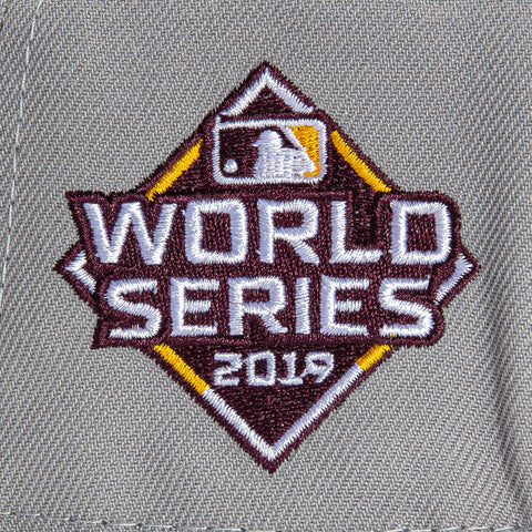 New Era 59Fifty Cord Visor Washington Nationals 2019 World Series Patch Hat - Graphite, Maroon