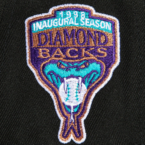 New Era 59Fifty Black Dome Arizona Diamondbacks Inaugural Patch Jersey Word Hat - Black