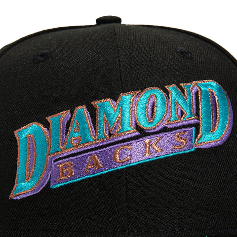 New Era 59Fifty Black Dome Arizona Diamondbacks Inaugural Patch Jersey Word Hat - Black