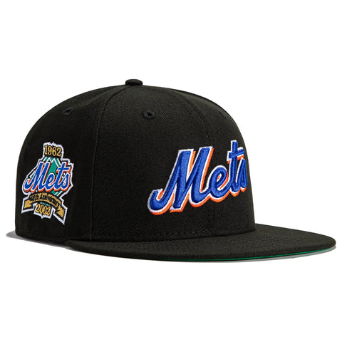New Era 59Fifty Black Dome New York Mets 40th Anniversary Patch Word Hat - Black