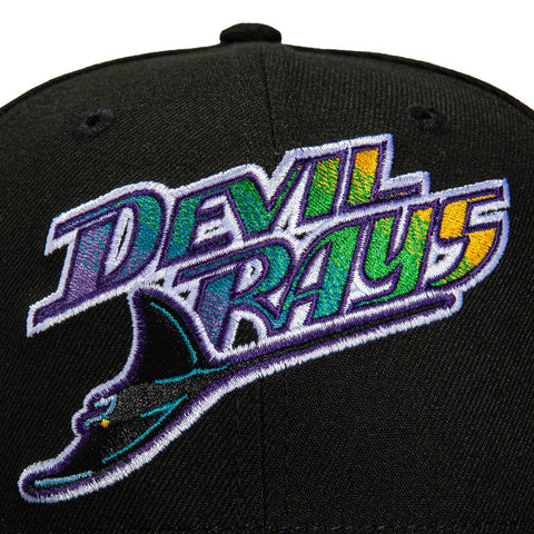 New Era 59Fifty Black Dome Tampa Bay Rays Inaugural Patch Word Hat - Black
