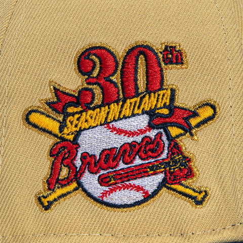 New Era 59Fifty Toothpick Pack Atlanta Braves 30th Anniversary Patch 1972 Hat - Tan, Royal