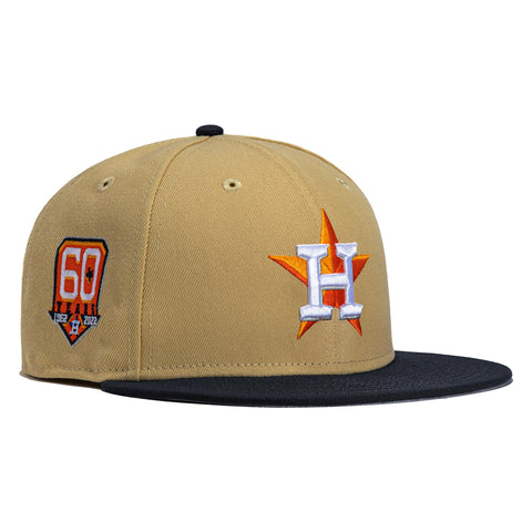New Era 59Fifty Toothpick Pack Houston Astros 60th Anniversary Patch Hat - Tan, Navy