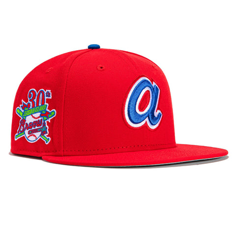 New Era 59Fifty Real Facts Atlanta Braves 30th Anniversary Patch Hat - Red