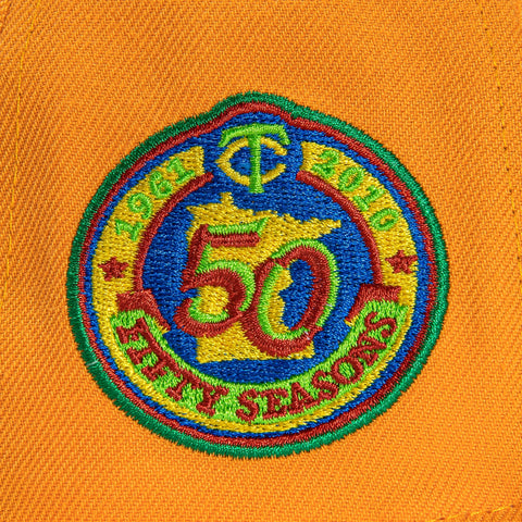 New Era 59Fifty Real Facts Minnesota Twins 50th Anniversary Patch M Hat - Light Orange