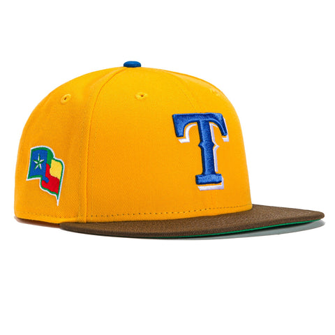 New Era 59FIFTY Real Facts Texas Rangers Texas Flag Patch Hat - Gold, Brown Gold/Brown / 7 5/8