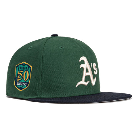 New Era 59Fifty Oakland Athletics 50th Anniversary Patch Hat - Green, Navy