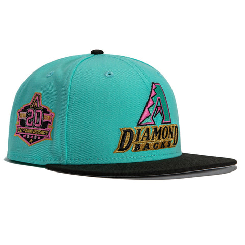 New Era 59Fifty Arizona Diamondbacks 20th Anniversary Patch Logo Hat - Mint, Black