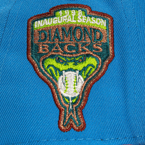 New Era 59Fifty Arizona Diamondbacks Inaugural Patch Word Hat - Light Blue, Burnt Orange