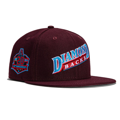 New Era 59Fifty Arizona Diamondbacks 20th Anniversary Patch Word Hat - Maroon