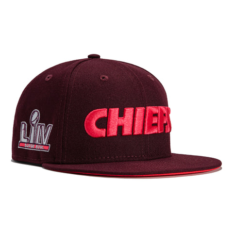 New Era 59Fifty Sweethearts Kansas City Chiefs 2020 Super Bowl Patch Word Hat - Maroon