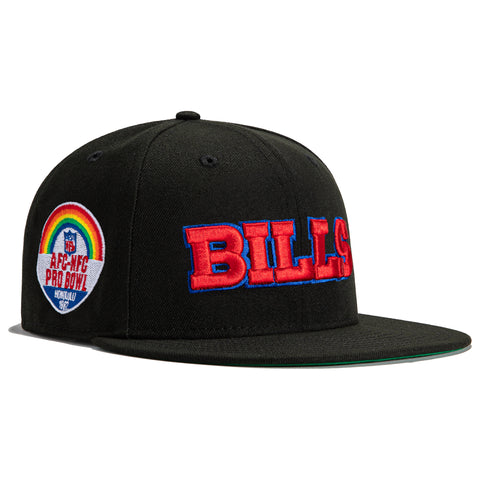 New Era 59Fifty Black Dome Buffalo Bills 1987 Pro Bowl Patch Word Hat - Black