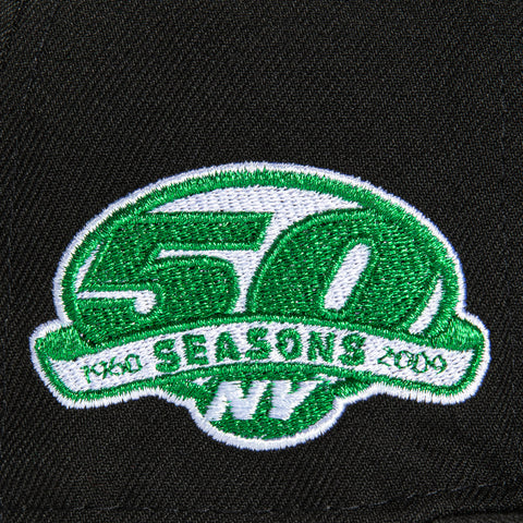 New Era 59FIFTY Black Dome New York Jets 50th Anniversary Patch Hat - Black Black / 7 1/8