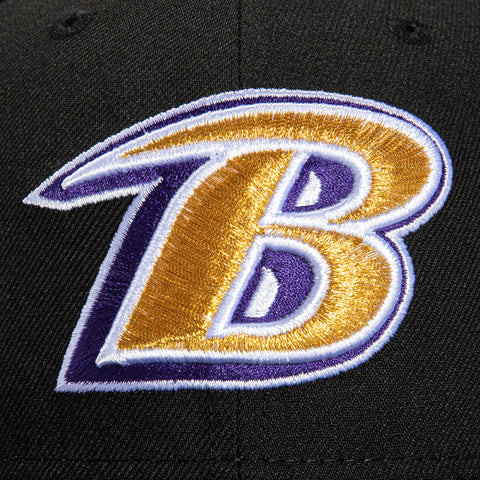 New Era 59Fifty Black Dome Baltimore Ravens 2001 Super Bowl Patch Hat - Black