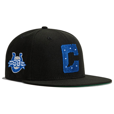 New Era 59Fifty Black Dome Indianapolis Colts 30th Anniversary Patch Hat - Black