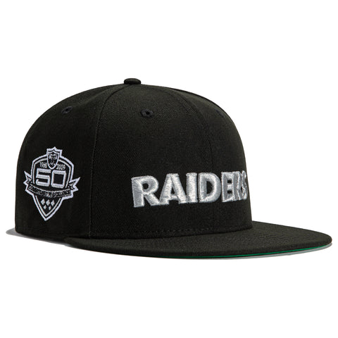 New Era 59Fifty Black Dome Las Vegas Raiders 50th Anniversary Patch Word Hat - Black
