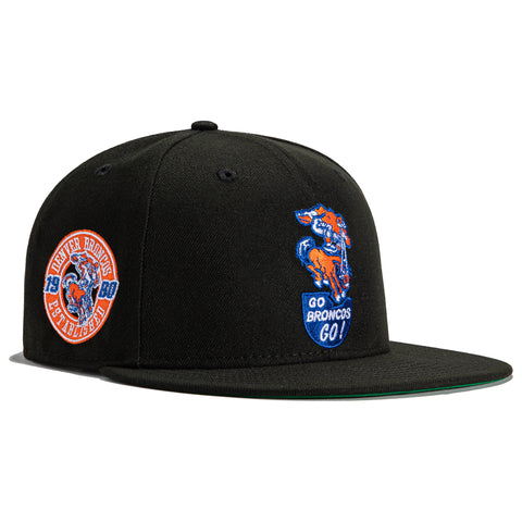New Era 59Fifty Black Dome Denver Broncos 1960 Logo Patch Hat - Black