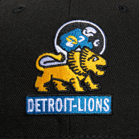 New Era 59Fifty Black Dome Detroit Lions 75th Anniversary Patch Hat - Black