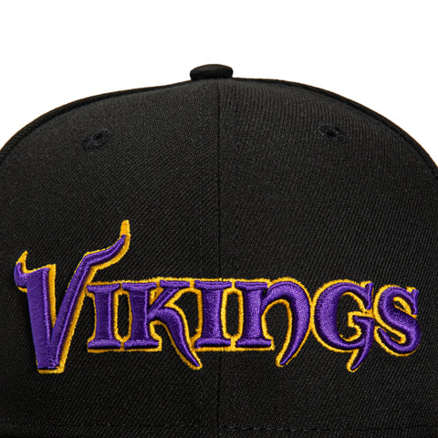 New Era 59Fifty Black Dome Minnesota Vikings 1999 Pro Bowl Patch Word Hat - Black