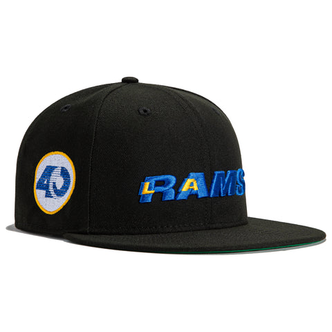 New Era 59Fifty Black Dome Los Angeles Rams 40th Anniversary Patch Word Hat - Black