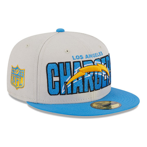 New Era 59Fifty 2023 Draft Los Angeles Chargers Hat - Stone, Light Blue