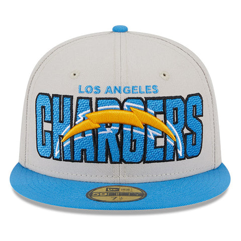 New Era 59Fifty 2023 Draft Los Angeles Chargers Hat - Stone, Light Blue