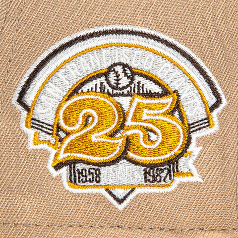 New Era 59Fifty Cord Script San Francisco Giants 25th Anniversary Patch Word Hat - Tan